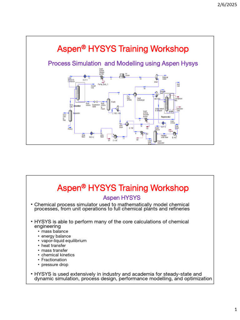 Aspen HYSYS Training Workshop Overview | PDF | Natural Gas Processing ...