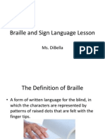 Braille and Sign Language Lesson