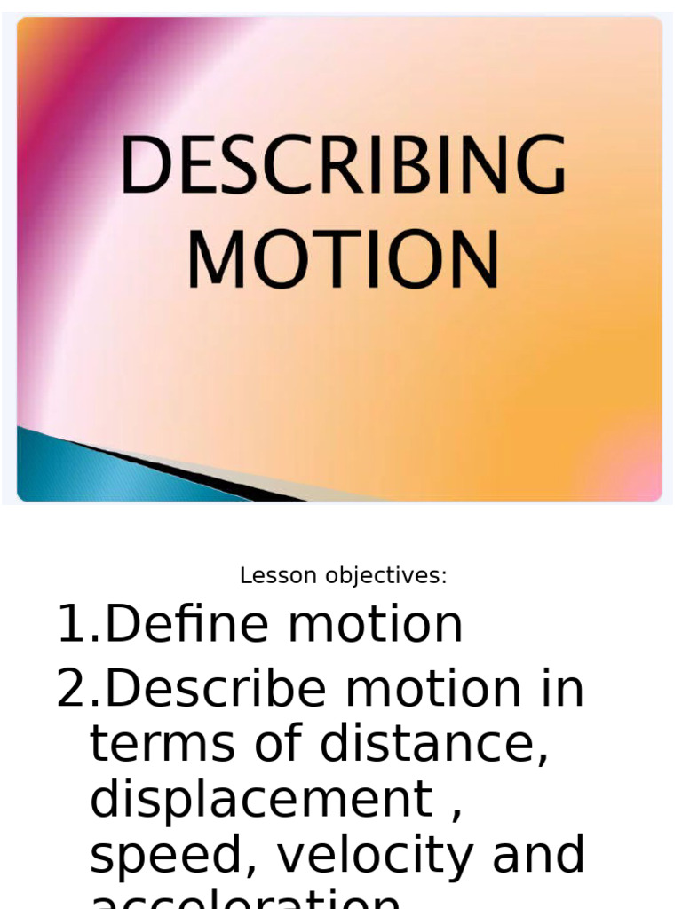 Motion Grade 7 | PDF