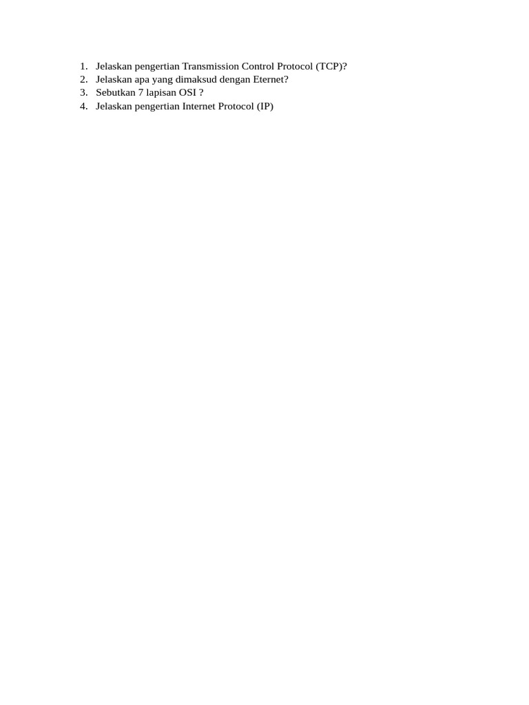 Jelaskan Pengertian Transmission Control Protocol | PDF