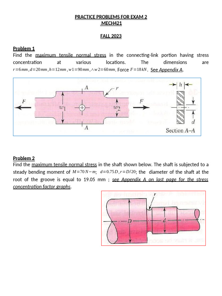 MECH421 Exam 2 Practice Problems | PDF