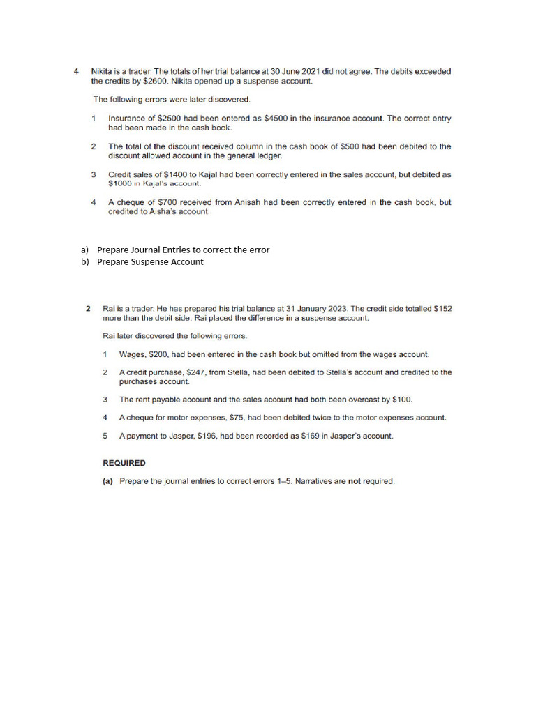 Errors Test 1 | PDF