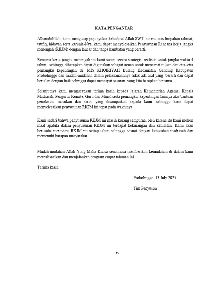 RKJM Madrasah Khoiriyah Probolinggo | PDF