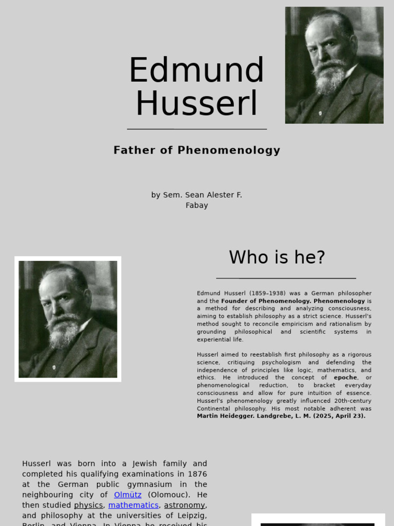 Edmund Husserl: Founder of Phenomenology | PDF | Phenomenology ...