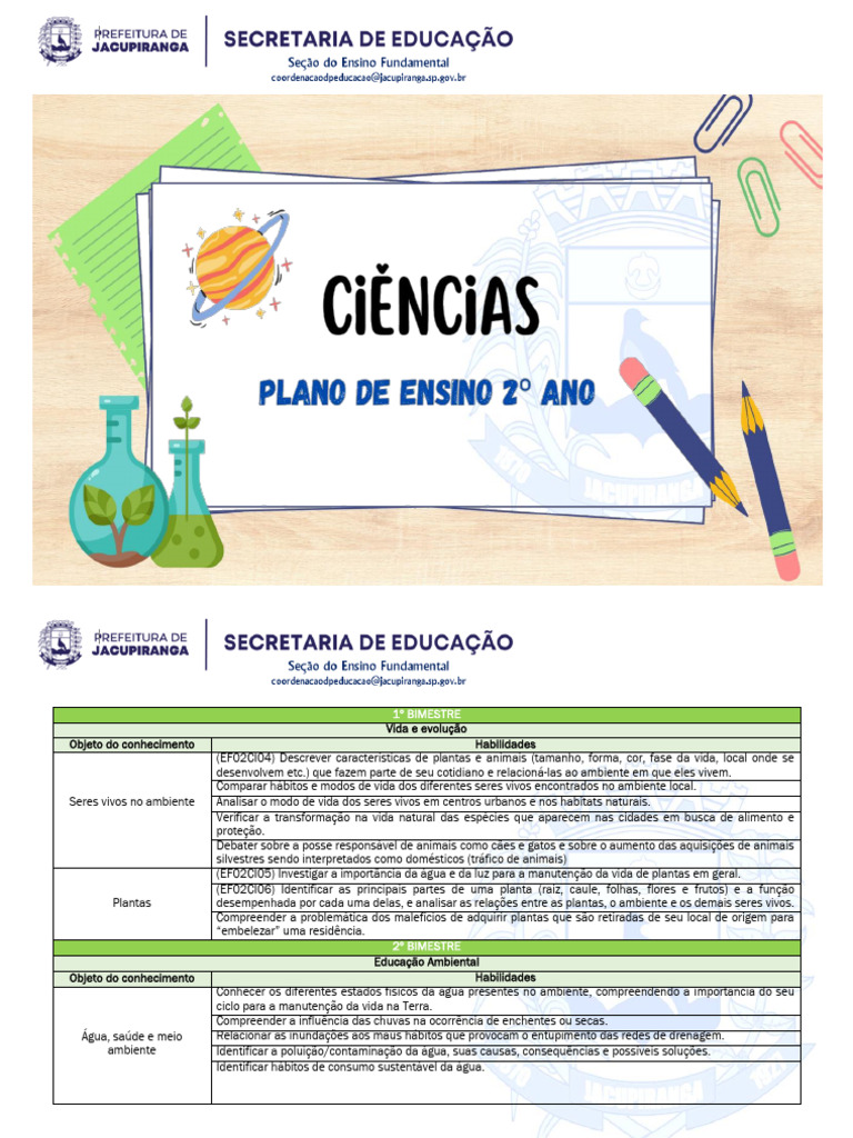 Conteúdo de Ciências para o 2º Ano | PDF | Sol | Vida
