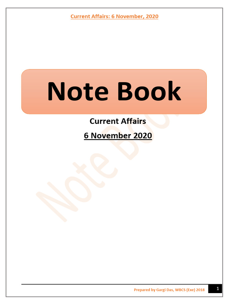 CA - 6 November 2020 - Note Book | PDF