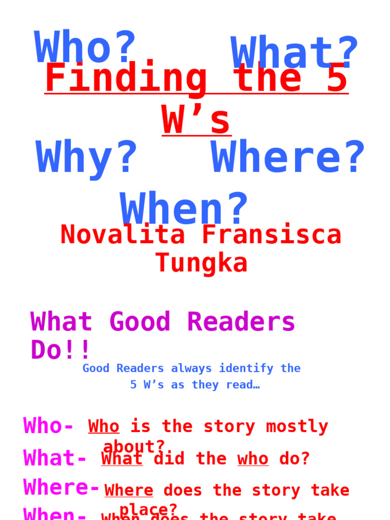 Mastering the 5 W's in Reading | PDF