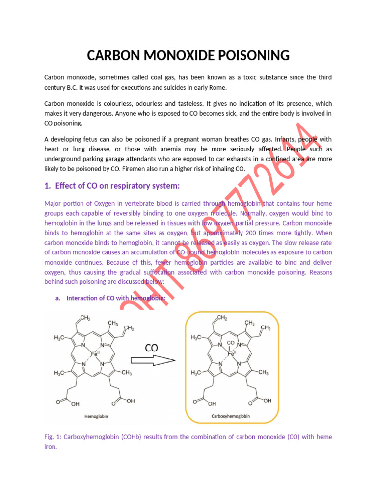 Understanding Carbon Monoxide Poisoning | PDF | Hemoglobin | Carbon Dioxide