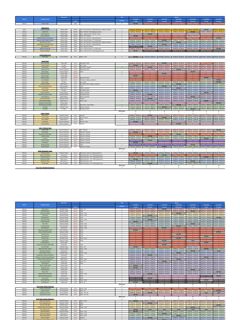 Schedule - Supervisor - Rooster | PDF