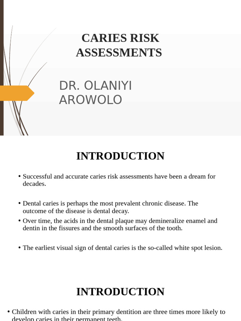 Caries Risk Assessment in Dentistry | PDF | Dental Anatomy | Medicine