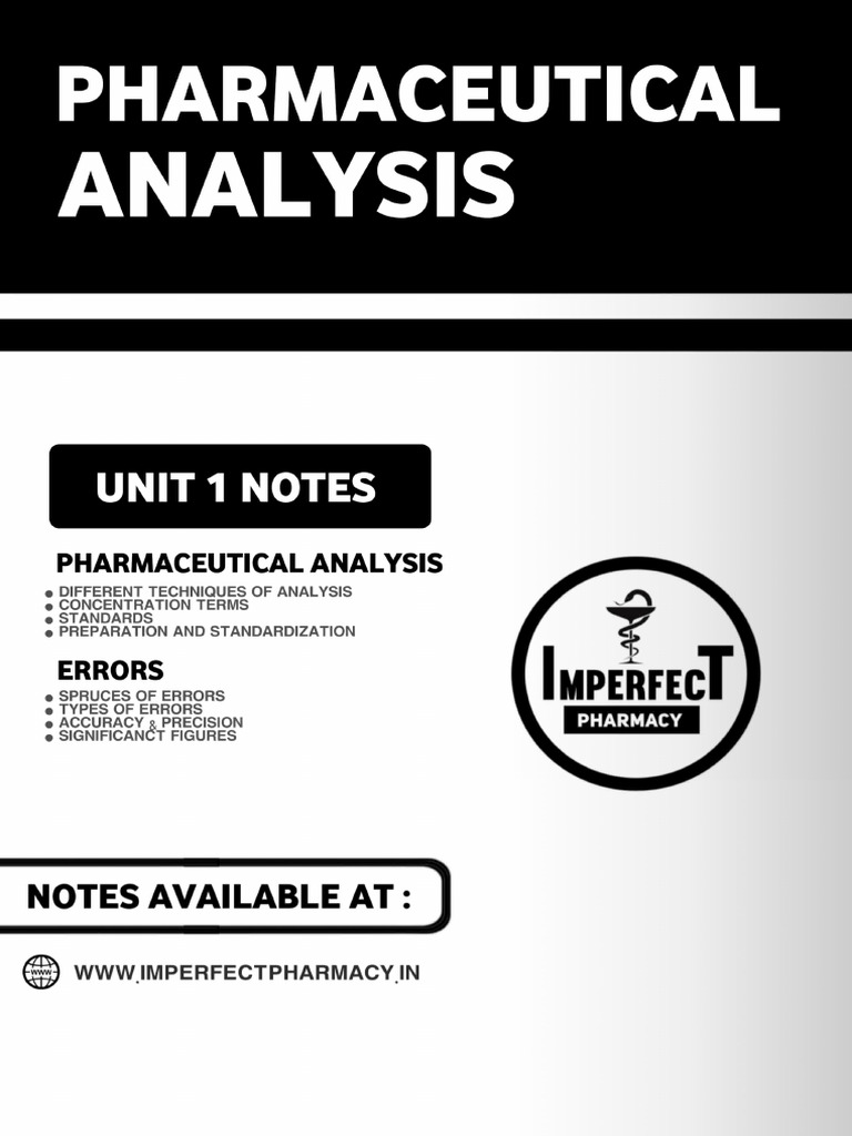 Unit 1 Pharmaceutical Analysis Notes | PDF