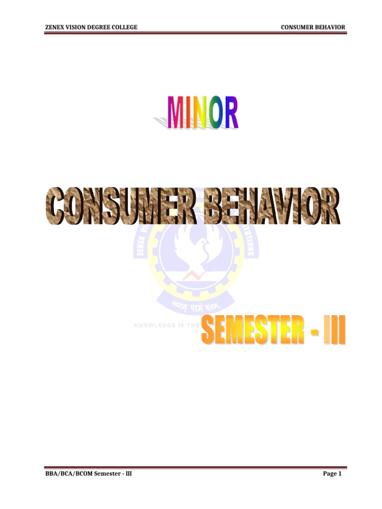 Consumer Behavior Course Overview | PDF | Consumer Behaviour | Behavior