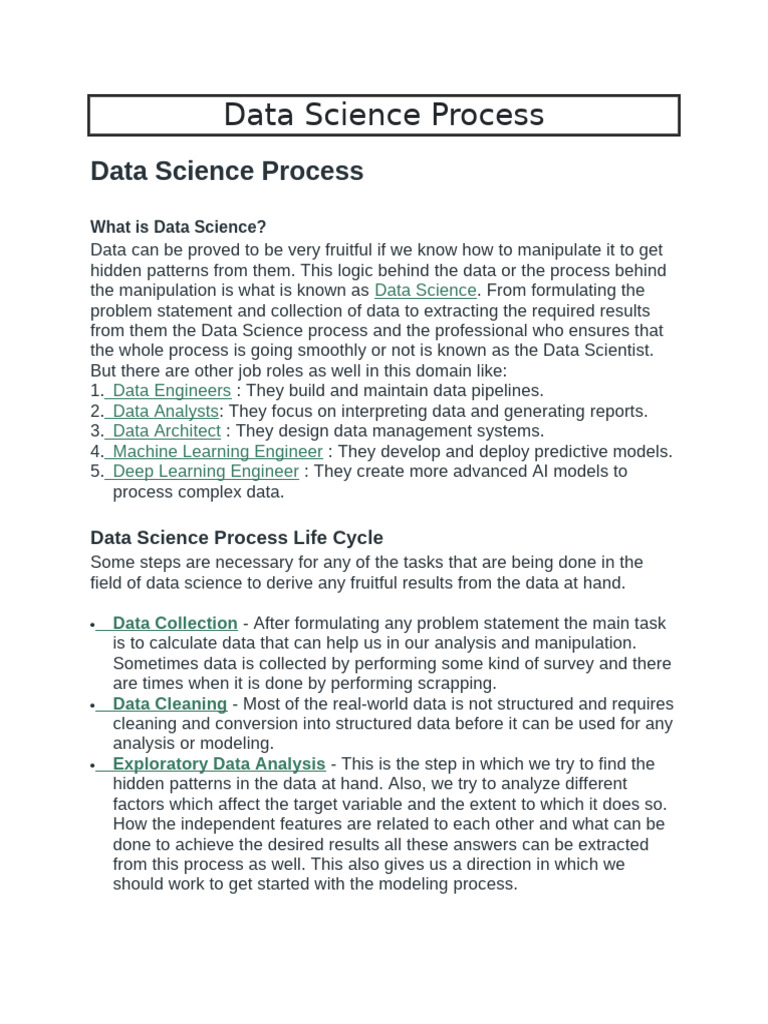 Understanding the Data Science Process | PDF | Quartile | Data Analysis