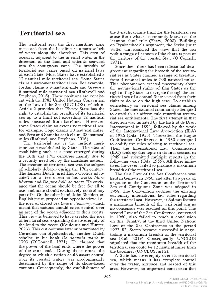 Chap 100 - Territorial Sea | PDF | Territorial Waters | United Nations ...