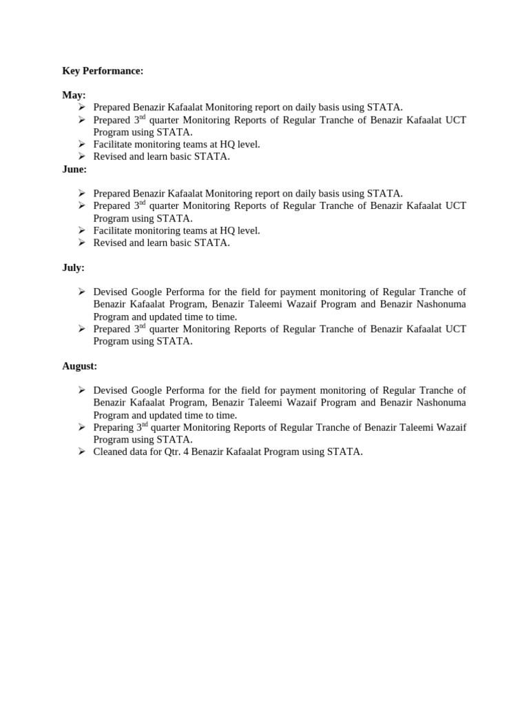 Benazir Kafaalat Program Monitoring Reports | PDF