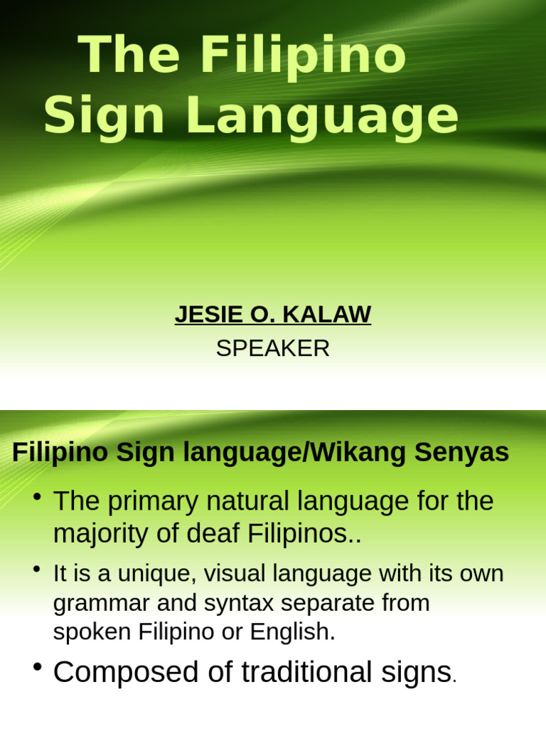 Understanding Filipino Sign Language | PDF | Sign Language | Deafness