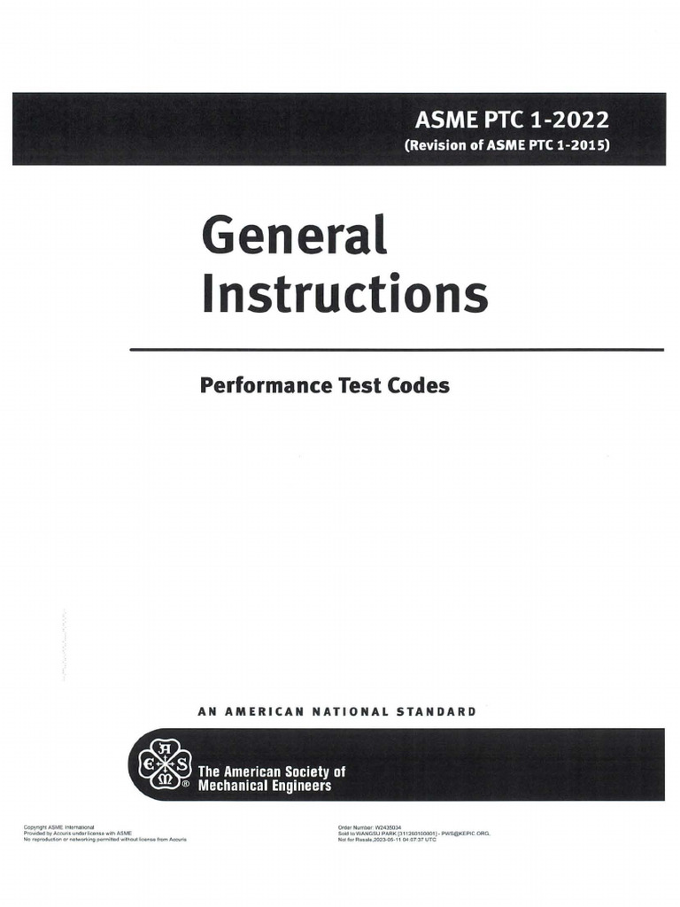ASME Performance Test Codes Overview | PDF