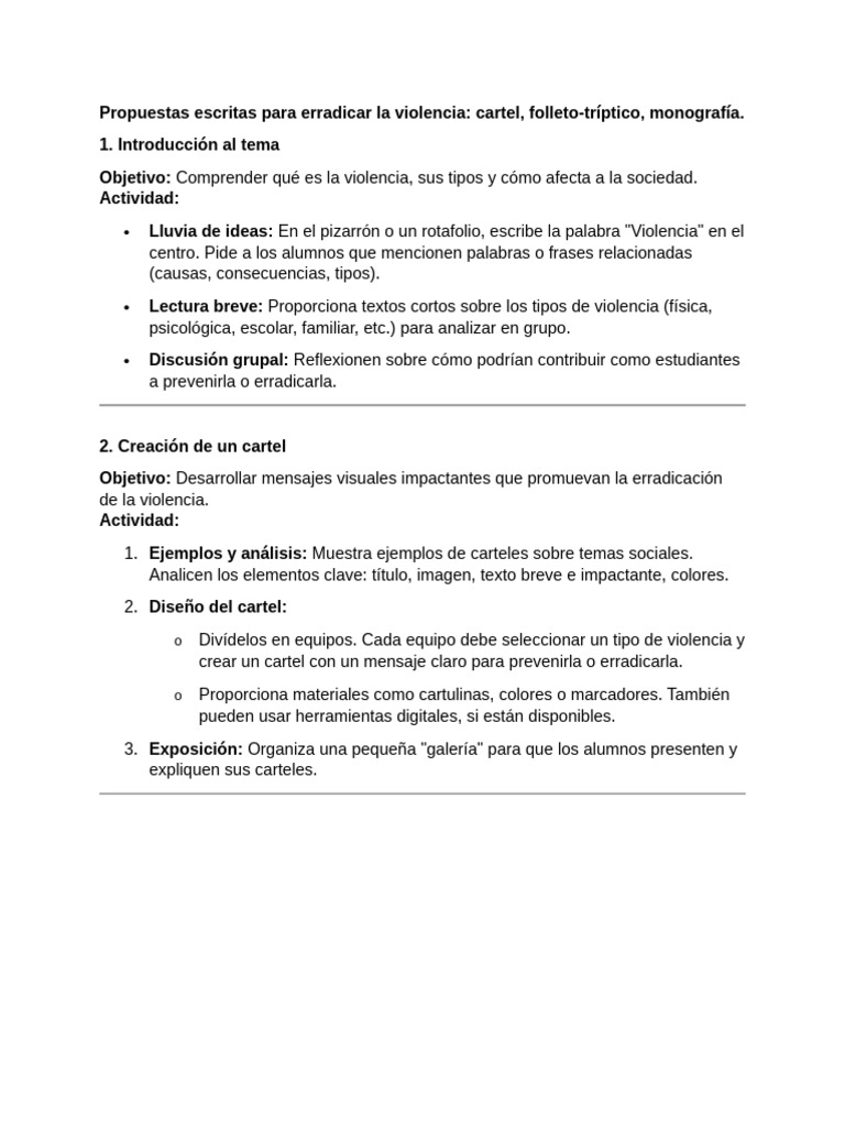 Propuestas para Erradicar la Violencia | PDF | Violencia | Póster