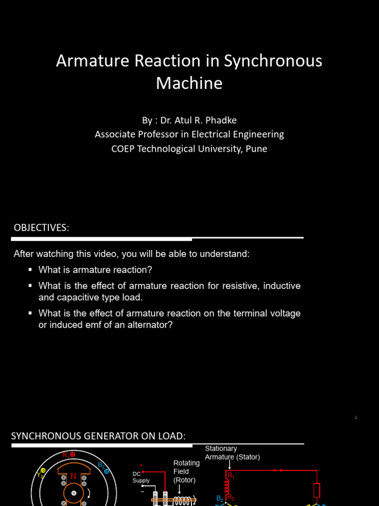 Armature Reaction in Synchronous Generators | PDF | Electric Power ...