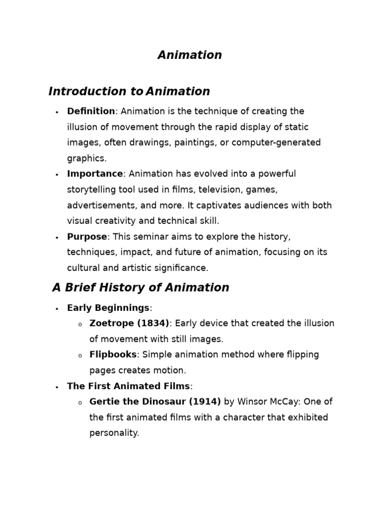 Exploring Animation: History & Techniques | PDF | Animation