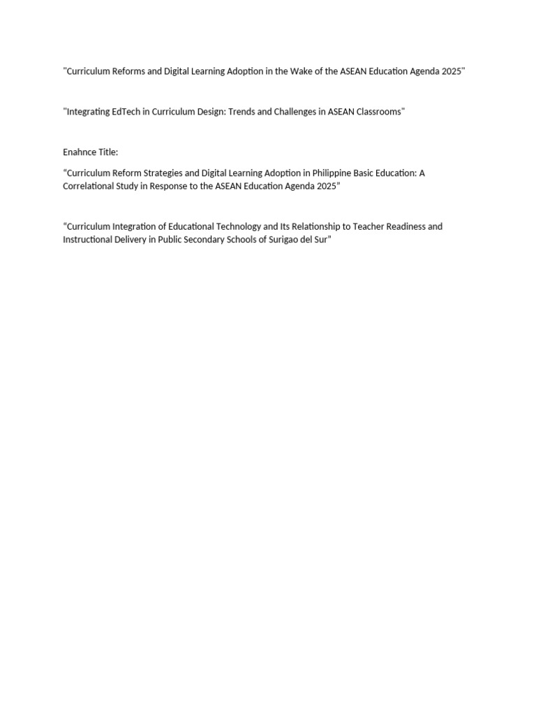 Curriculum Reforms and Digital Learning Adoption in The Wake of The ...
