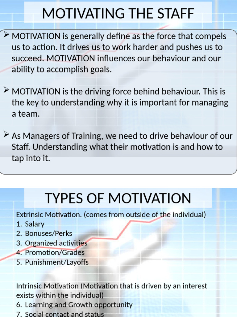 Motivating The Staff | PDF | Motivation | Motivational
