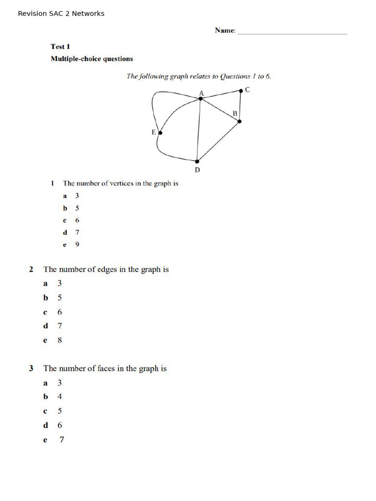 SAC 2 Unit 2 Networks Revision | PDF