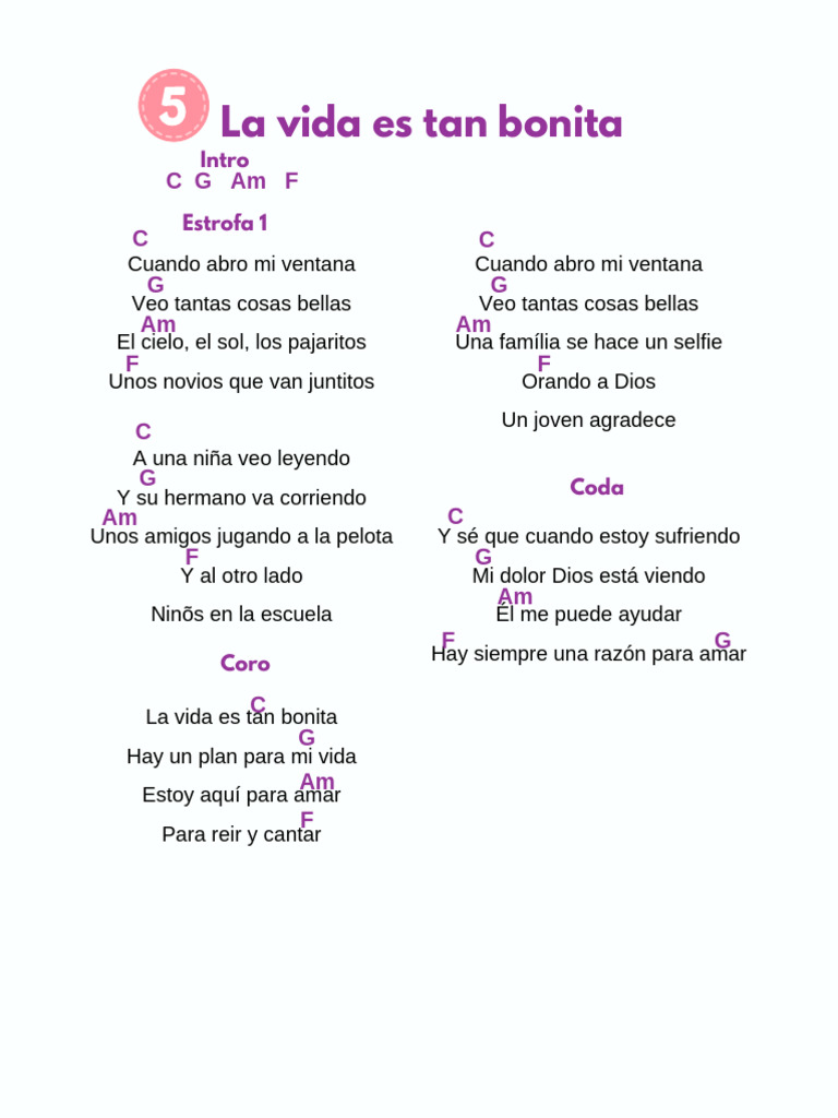 La Vida Es Tan Bonita | PDF, image size:768x1024