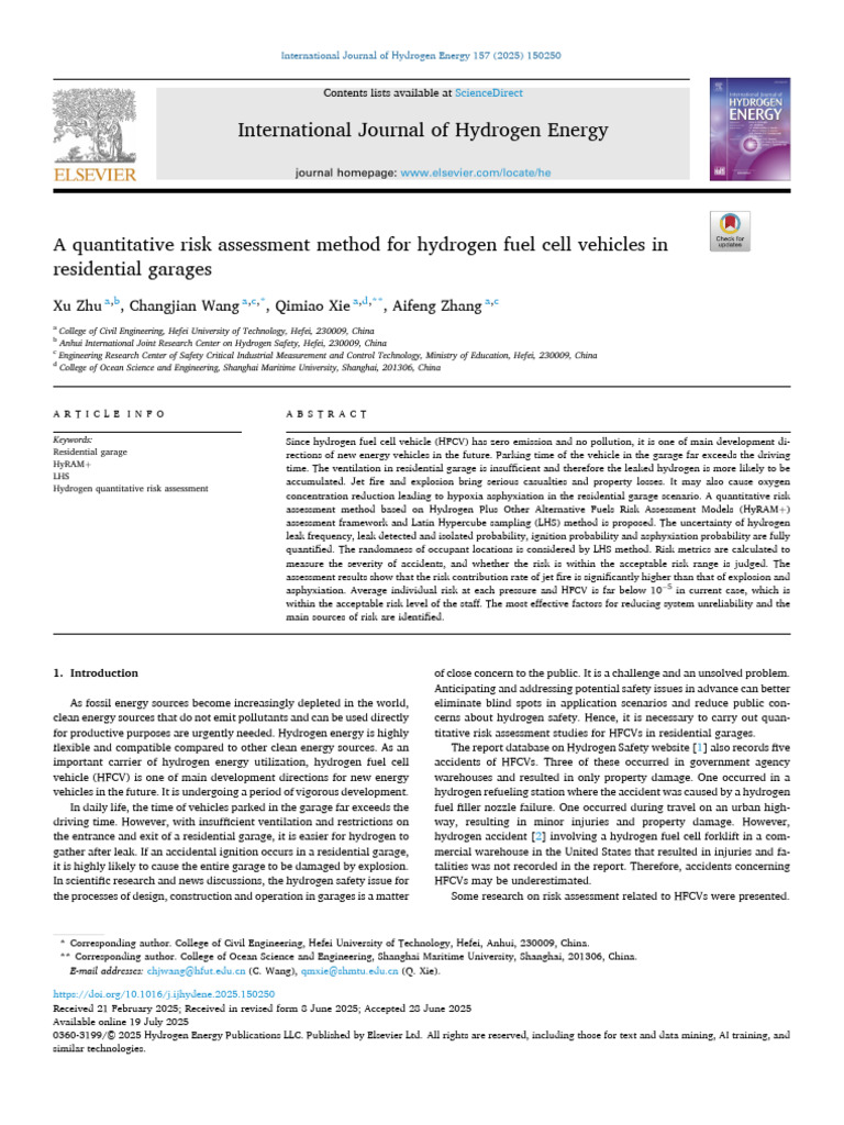 Hydrogen Risk Assessment in Garages | PDF | Risk | Liquid Hydrogen