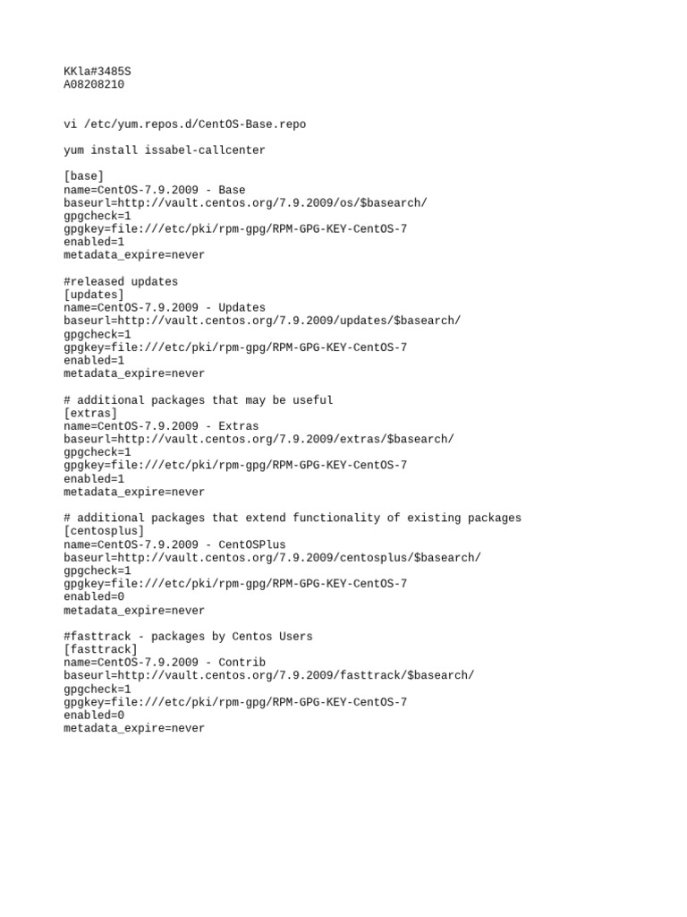 CentOS 7.9 Repository Configuration Guide | PDF