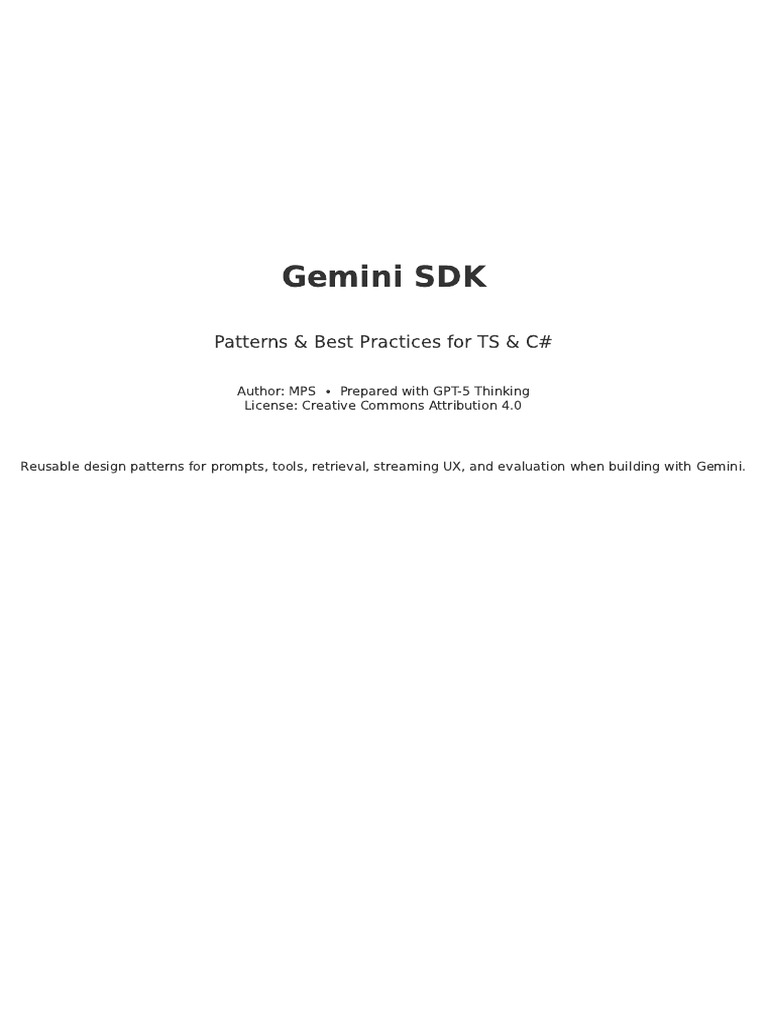 Gemini SDK Best Practices for TS & C# | PDF