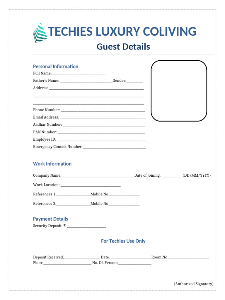 Techies Luxury Coliving Guest Agreement | PDF