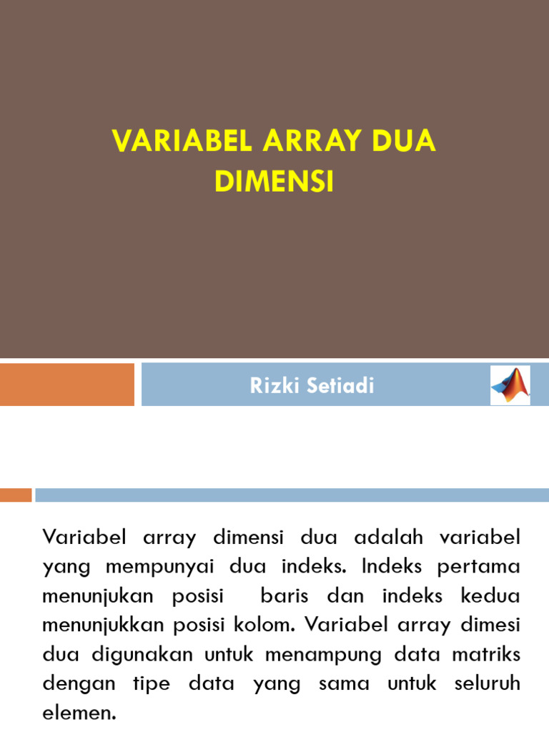 5 Variabel Array 2 Dimensi | PDF