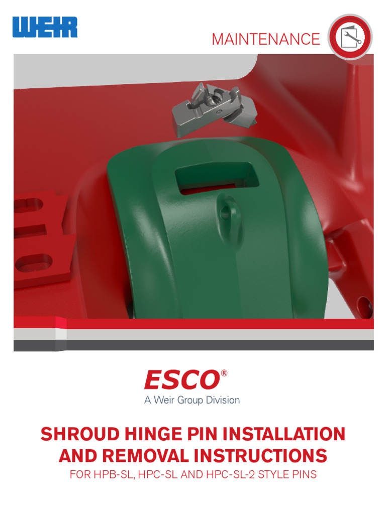 Hinge Pin Installation Guide for ESCO | PDF | Screw