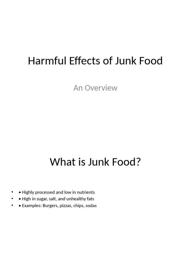 Harmful Effects of Junk Food | PDF