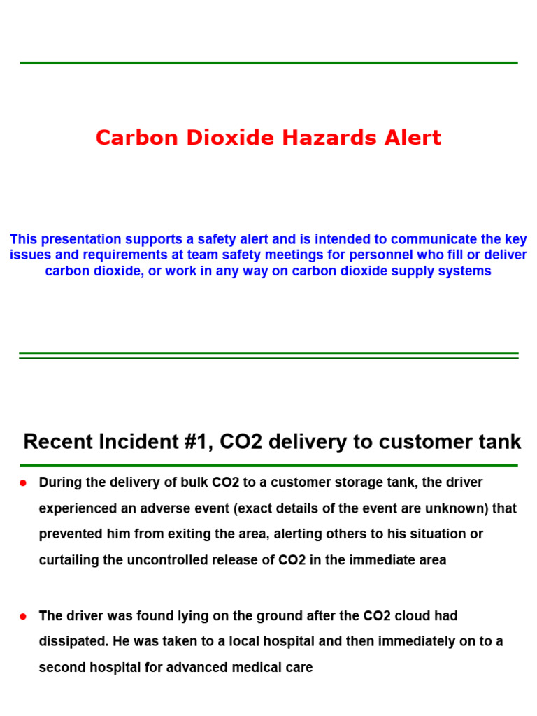 Carbon Dioxide Safety Hazards Guide | PDF | Carbon Dioxide | Risk
