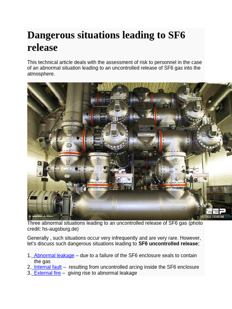 SF6 Release Risk Assessment Guide | PDF | High Voltage | Materials