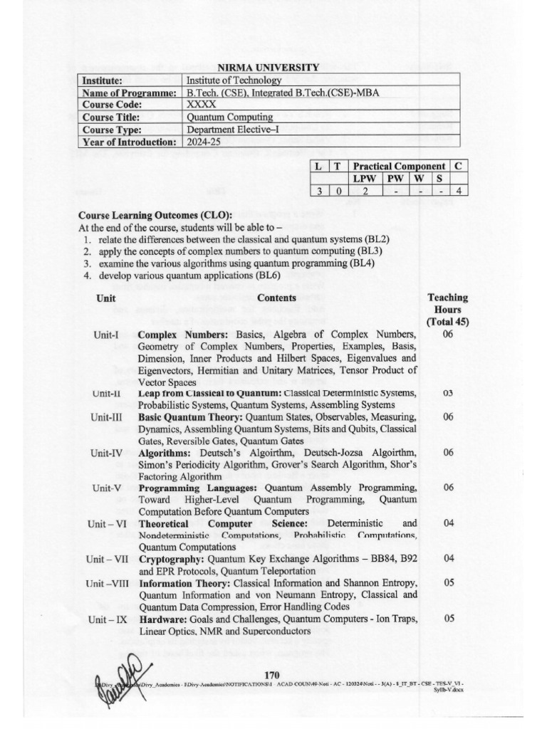 Nirma Quantum Computing | PDF