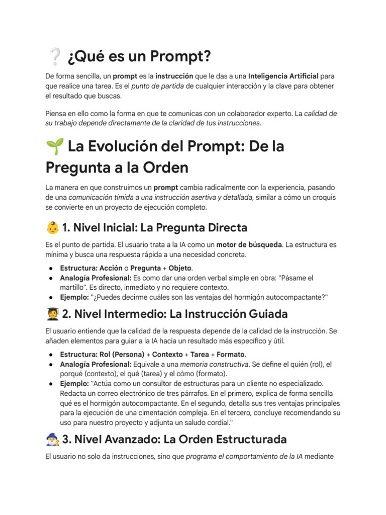 Qué es un Prompt en IA: Guía Completa | PDF | Inteligencia artificial ...