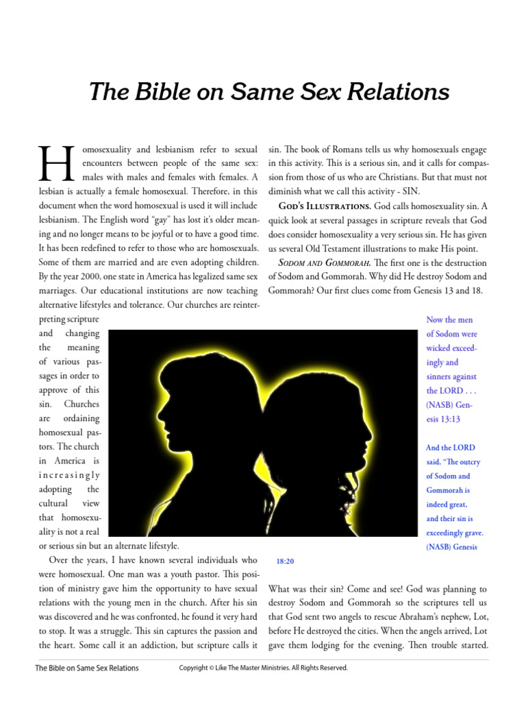Biblical View on Same-Sex Relations | PDF | Sodom And Gomorrah ...