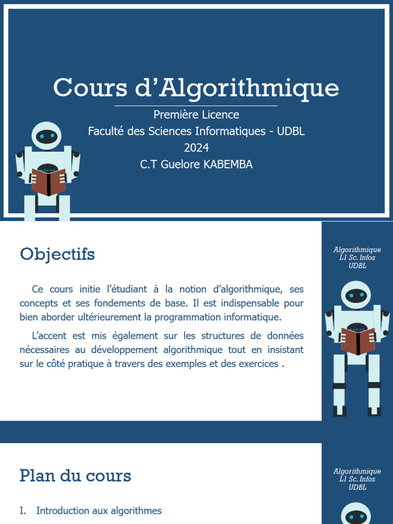 Introduction à l'Algorithmique L1 | PDF | Programmation informatique ...