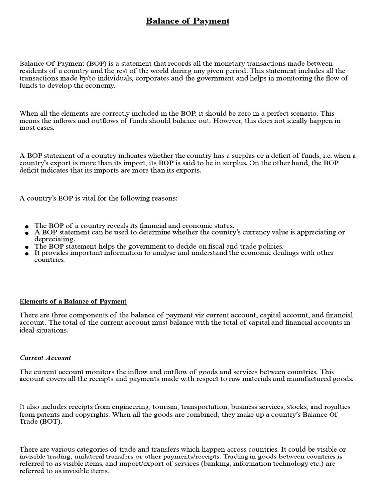 Understanding Balance of Payments Explained | PDF | Capital Account ...