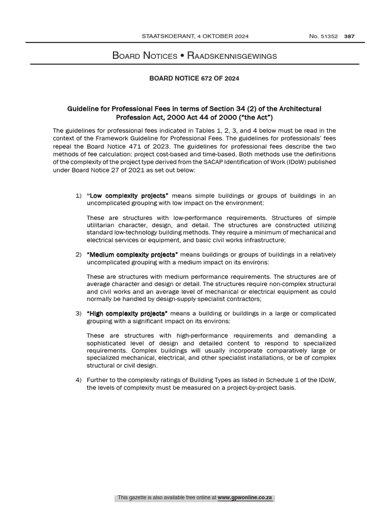SACAP Professional Fees Guidelines 2024 | PDF