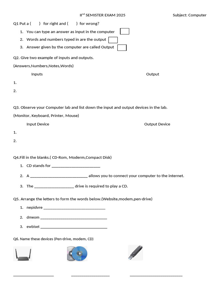 Computer - Docx - 2nd Ist | PDF | Computer Keyboard | Input/Output