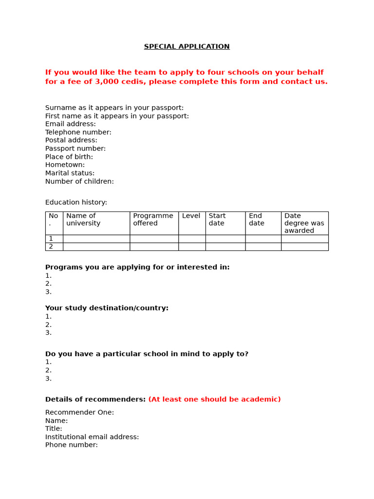 Special Application | PDF