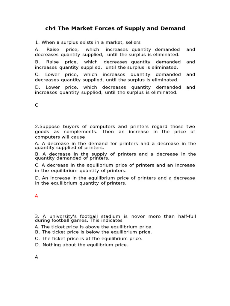 Market Equilibrium Dynamics Explained | PDF | Supply And Demand ...