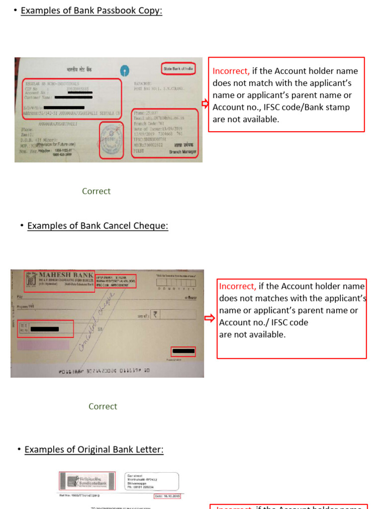 Bank Passbook Verification Examples | PDF