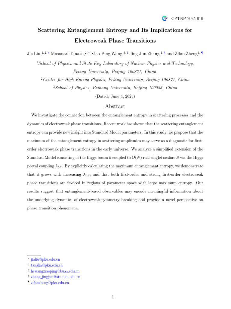 Scattering Entanglement and Electroweak Transitions | PDF | Standard ...