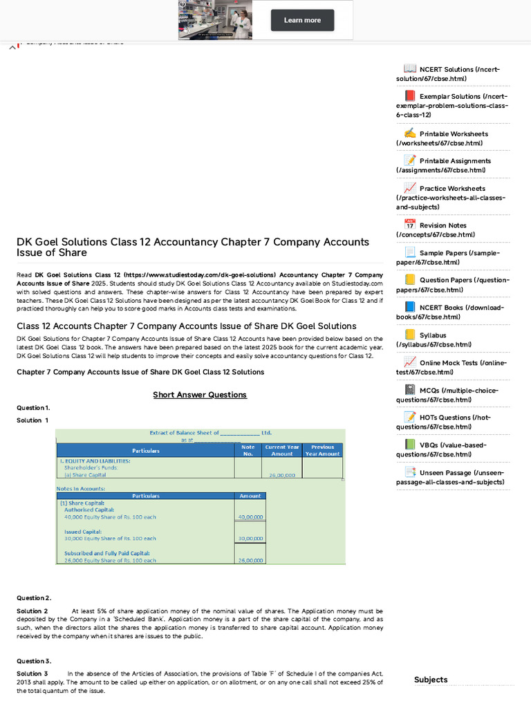 DK Goel Solutions Class 12 Chapter 7 C | PDF | Financial Statement ...