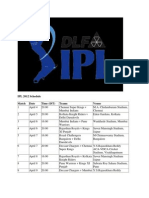 IPL 2012 Schedule Match Date Time (IST) Teams Venue